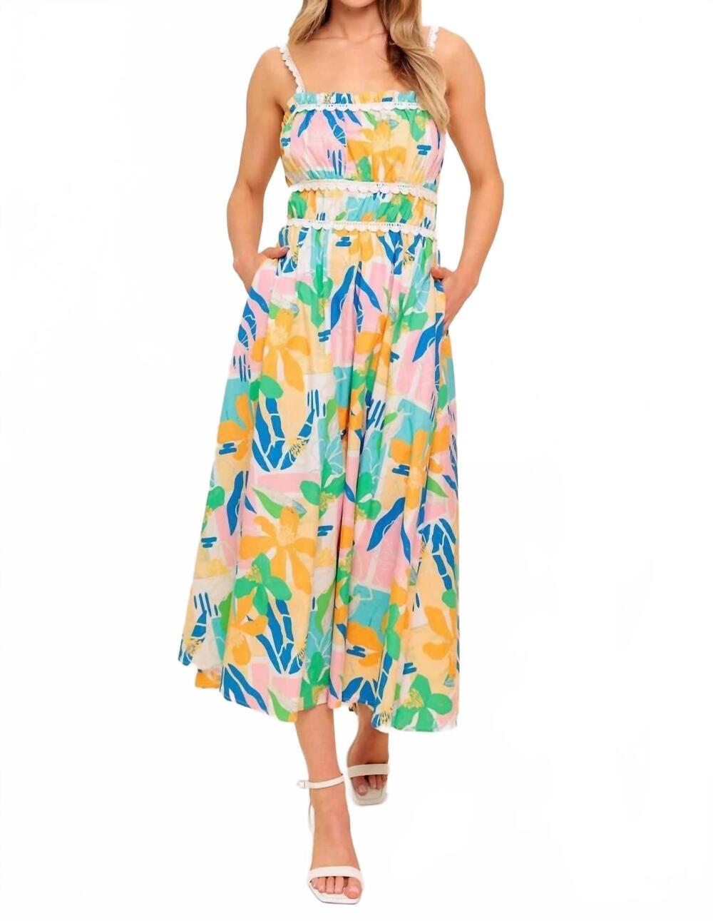 NEW FLYING TOMATO the perfect vacation dress in multicolor